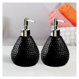 Kookee Ceramic Soap Dispenser liquid handwash pump for Bathroom, Set of 2, Black (10976)-400 ml-31