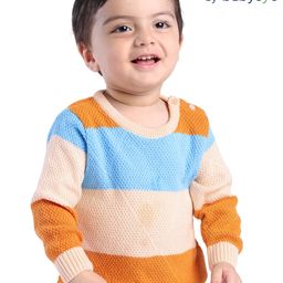 Babyoye 100% Cotton knit Full Sleeves Pullover Sweater With Pearl Knit Design- Multicolor-image-78