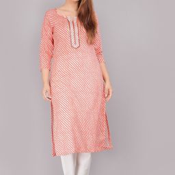 SINSINI Women Leheriya Printed Gotta Patti Summer Sheers Kurta-image-32