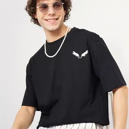Genoa Men Printed Drop-Shoulder Sleeves T-shirt-image-43