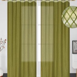 Aura Green 2 Pieces Self Design Door Curtains-image-46