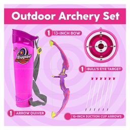 FunBlast Archery Bow and Arrow Toy Set With Light-Up Feature  Pink image 2