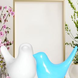 Aura White Figurine Birds and Animals Showpiece-31