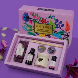 Soulflower White & Purple 7 Pieces Aroma Diffuser Home Gift Sets-4