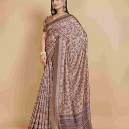 Garden Vareli Floral Printed Satin Saree-picture-42