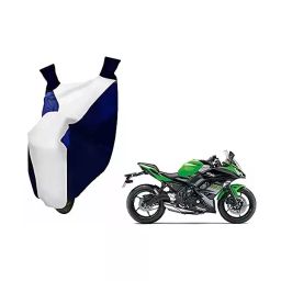 Auto Pearl Bcwhitebluexlninja650 White & Blue Matty Bike Body Cover for Kawasaki Ninja 650-image-101