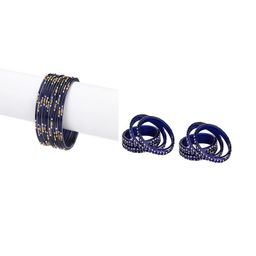 SOMIL Set of 20 Blue Alloy Artificial Stones & Beads Bangles-image-55