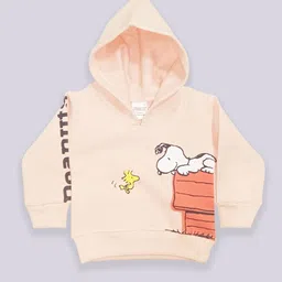 YK X Tinyo Infant Boys Peanuts Graphic Printed Hooded Sweatshirt-12