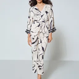 AND Women Abstract Printed Extended Sleeves Maxi Dress-picture-9
