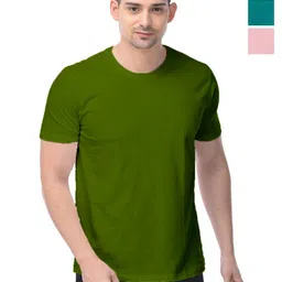 COLOR CAPITAL Unisex Pack Of 3 Solid Round Neck Cotton T-shirts-image-91