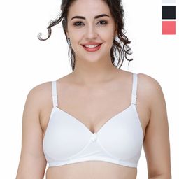 College Girl Pack Of 3 Full Coverage Seamless Lightly Padded T-shirt Bra-17