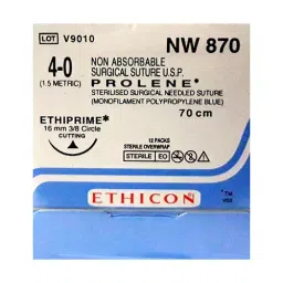 Ethicon 70 cm 4-0 USP Blue Prolene Monofilament Suture NW870 Pack of 12 Pcs-15