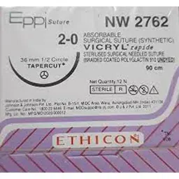 Ethicon 90 cm 2-0 USP Undyed Vicryl Rapide Undyed Braided Suture NW2762 Pack of 12 Pcs-image-57