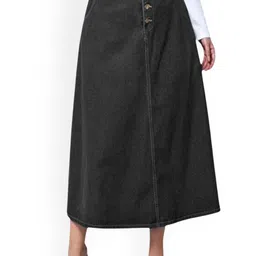 Tripursundari Fashion Denim A-Line Maxi Skirt-picture-15