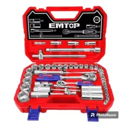Emtop 19 mm Stainless Steel Hexagonal Socket Set Red and Silver, ESKT12281 (Set of 28)-13