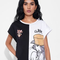 SF JEANS by Pantaloons Women Tom & Jerry Graphic Printed Cotton Relaxed Fit T-shirt-picture-14