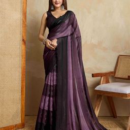 TASRIKA Striped Beads and Stones Pure Chiffon Saree-image-23