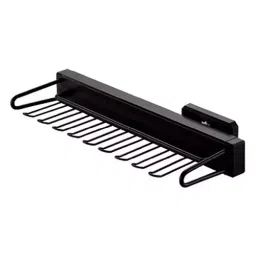 Hafele Aluminium Powder Coating 9 Soft Close Tie Rack Black, 807.96.310-image-1