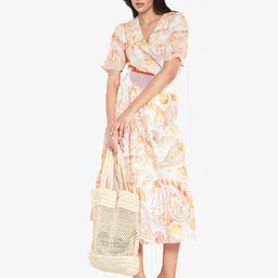 RAREISM Floral Printed Flared Midi Skirts-picture-16