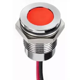 RS PRO Red Panel Mount Indicator 110V AC, Mounting Hole Size 14 mm, Termination Type Lead Wires, IP Rating IP67, Model No 1302264-6