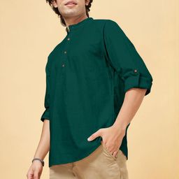 SHOPYCLICK Men Green Kurta-image-107