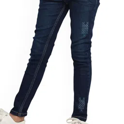 UNDER FOURTEEN ONLY Girls Regular Fit Mid-Rise Low Distress Light Fade Jeans-picture-12