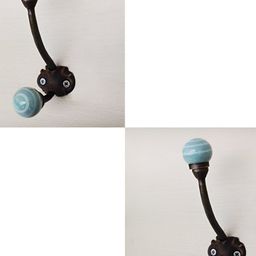 IndianShelf Green & Black 2 Pieces Ceramic Wall Hooks-image-92