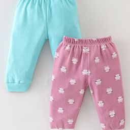 Ben Benny Cotton Interlock Knit Full Length Lounge Pant Solid Color & Kitty Print Pack of 2 - Multicolor-image-21