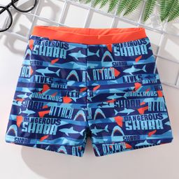 Pine Kids Swimming Trunk Shark Print- Blue-image-66