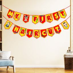 Zyozi My First Hair Cut Banner Mundan Ceremony Banner Red & Yellow - Pack Of 1-picture-16