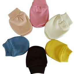 MOMISY Cotton Set Of 6 Solid Mittens Set - Multicolor-12