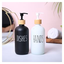 Voncasa Durable Soap Dispenser Set of 2 - Hands & Dishes (400 ml)-image-42