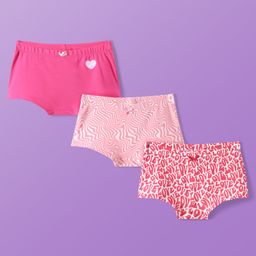 Pine Kids Cotton Knit Hipster Panties with Text Print Pack of 3 (Colour May Vary)-image-25