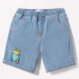 Mark & Mia Denim Knee Length Shorts with Vehicle Print - Blue-image-68