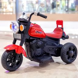 Ayaan Toys Baby Super Harley Kids Three Wheel Battery Operated Ride on Bike with MusicLights - Red-18