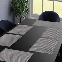 LooMantha 6-Pcs Black & White Waterproof Table Placemats-44