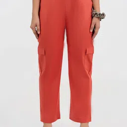 Moda Rapido Women Relaxed Chinos Trousers-image-44