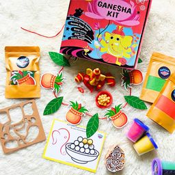 Lattooland DIY Ganesha Kit Make Eco Ganpati Rangoli Toran Stamp  - Multicolour image 2