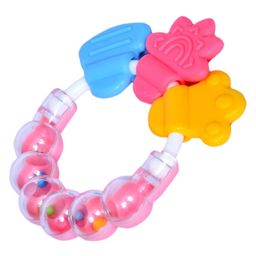 Joy Buzz Rattle Teether & Teether Combo | BPA-Free Silicone Rattle Teether & Teething Toy- Pack of 2 (Pink & Blue) image 2