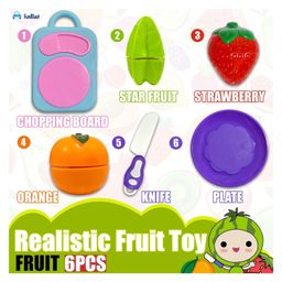 FunBlast Realistic Cutting Fruits Play Set Toys with Chopping Board & Knife 6 Pcs image 2