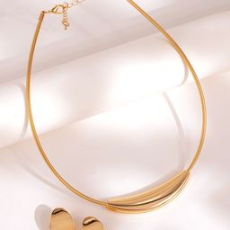 Voylla Blume Golden Curve Minimal Luxe Pendant Set-44