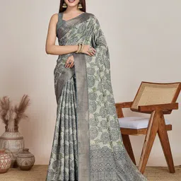 DIVASTRI Floral Zari Tissue Saree-image-45
