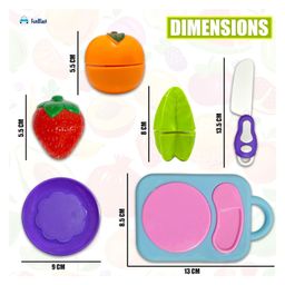 FunBlast Realistic Cutting Fruits Play Set Toys with Chopping Board & Knife 6 Pcs image 3