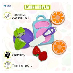 FunBlast Realistic Cutting Fruits Play Set Toys with Chopping Board & Knife 6 Pcs image 5
