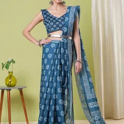 HI FI NX Floral Silk Cotton Designer Chanderi Saree-image-4