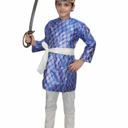 Kaku Fancy dresses Boys Woven Design The Great Mughal King Akbar Angrakha Kurta & Trousers-36