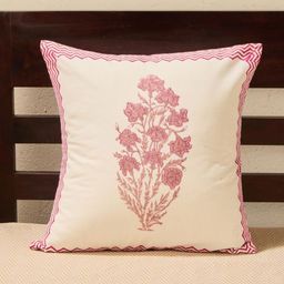 Fabindia Pink & White Floral Square Cushion Covers-image-87