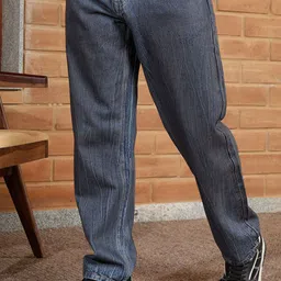 WROGN Men Comfort Relaxed Fit Mid-Rise Mildly Distressed Light Fade Jeans-image-74