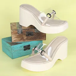 Commander Shoes Women Solid Synthetic Wedge Heeled Sandals-image-43