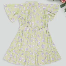 Pantaloons Junior Girls Flutter Sleeve Fit & Flare Dress-image-86